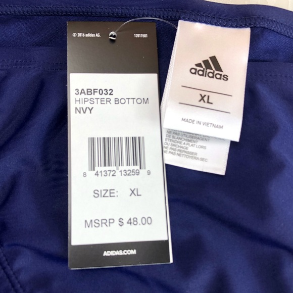 adidas Solid Hipster Bikini Bottoms Blue XL NWT - Picture 6 of 8
